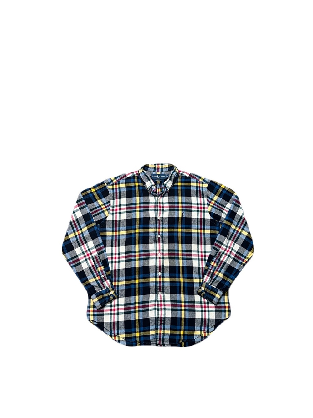 Ralph Lauren Flannel Multicolor Plaid Long Sleeve Button Shirt Mens large